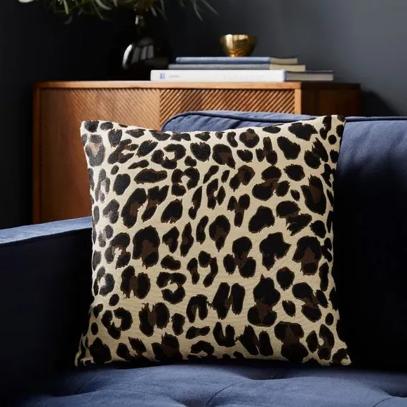 Square Cushion Cover Animal Print - Natural image