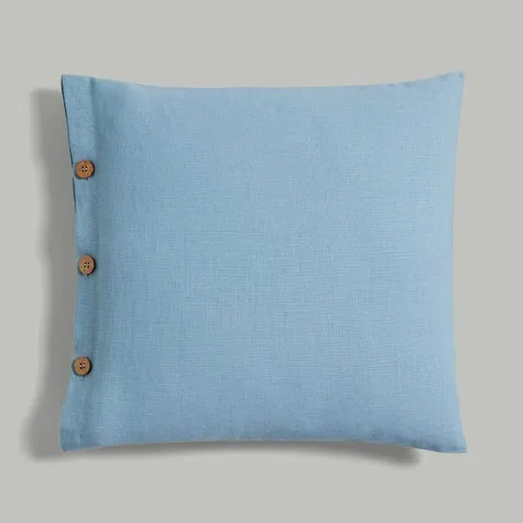 Square Cushion Cover - Ashley Blue, Cotton Linen