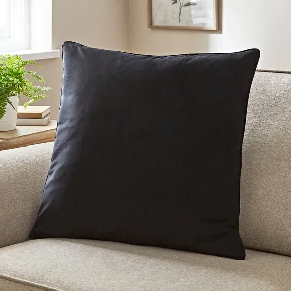Square Cushion Cover - Black, Recycled Velour image