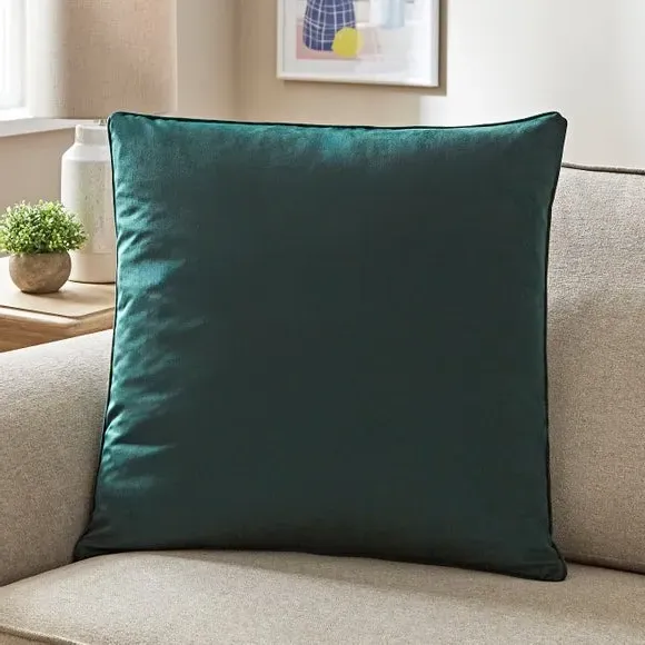 Square Cushion Cover - Bottle Green, Velour