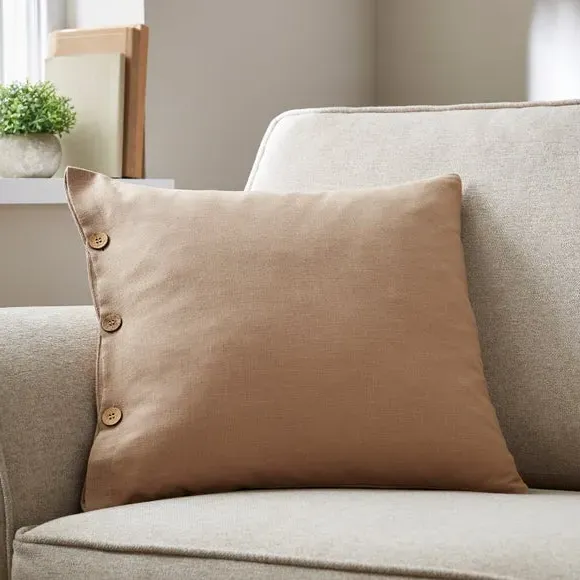 Square Cushion Cover - Fawn, Cotton Linen