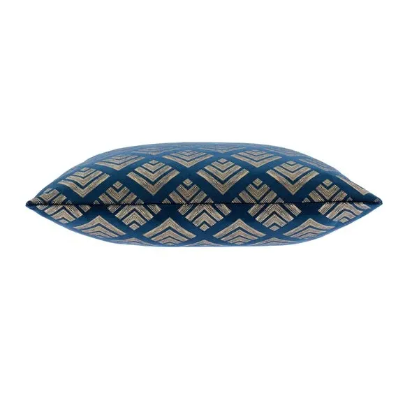 Square Cushion Cover Geo Foil - Navy, Velvet
