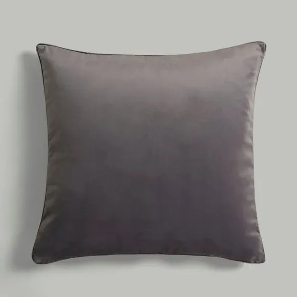 Square Cushion Cover - Grey, Recycled Velour