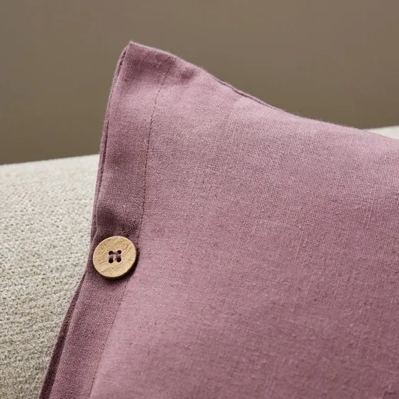 Square Cushion Cover - Lavender, Cotton Linen