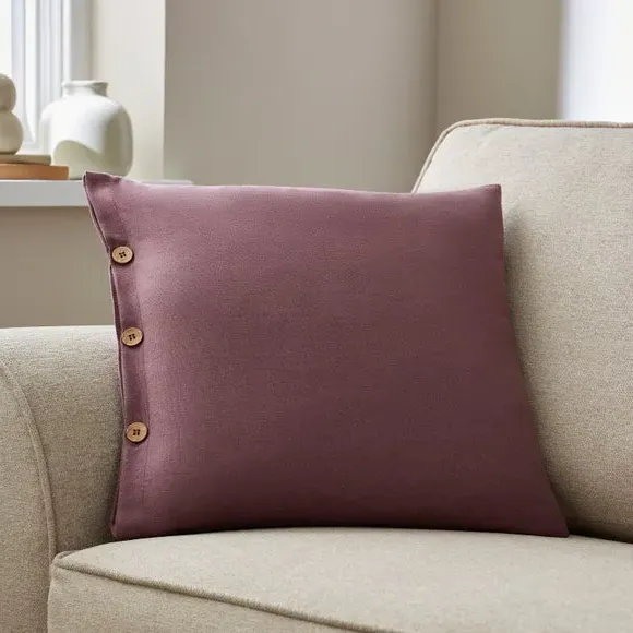 Square Cushion Cover - Lavender, Cotton Linen