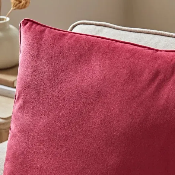Square Cushion Cover - Magenta, Recycled Velour
