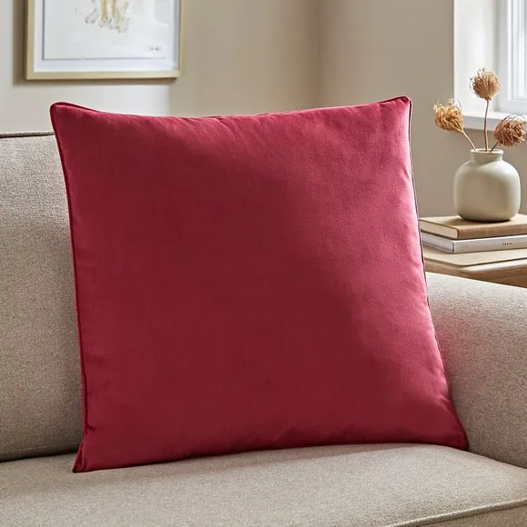 Square Cushion Cover - Magenta, Recycled Velour