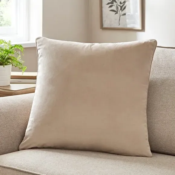 Square Cushion Cover - Natural, Recycled Velour