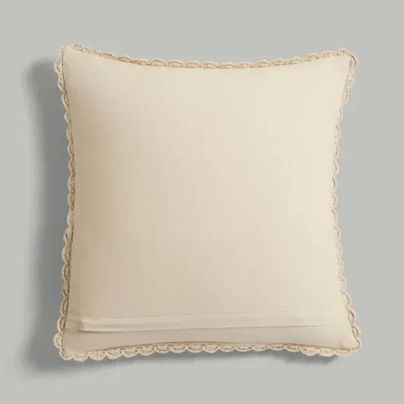 Square Cushion Cover Printed - Gold, Cotton