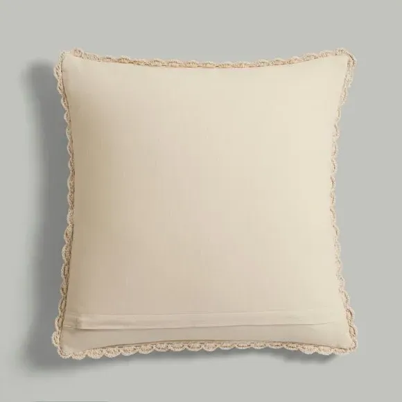 Square Cushion Cover Printed - Terracotta, Cotton