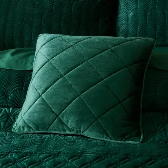 Square Cushion Cover Quilted - Green, Polyester image