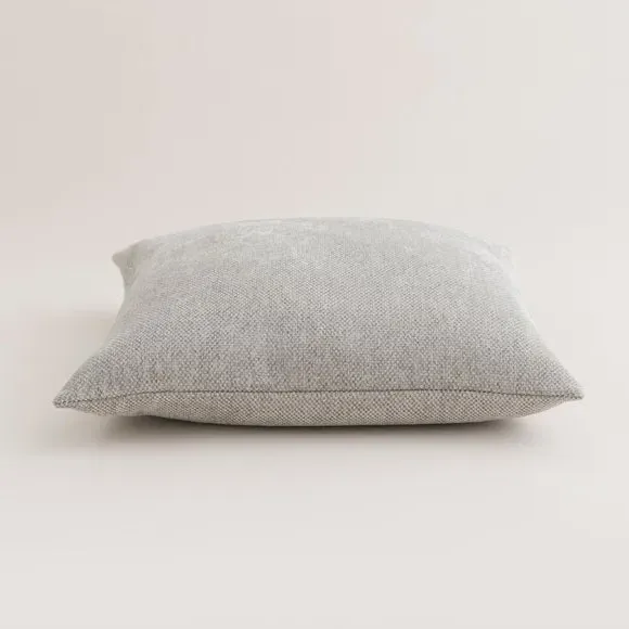 Square Cushion Cover - Silver, Chenille
