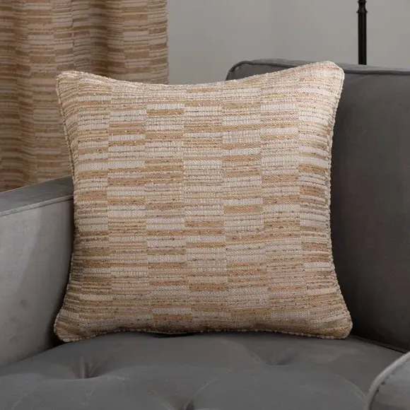 Square Cushion Cover Striped Jacquard - Honey