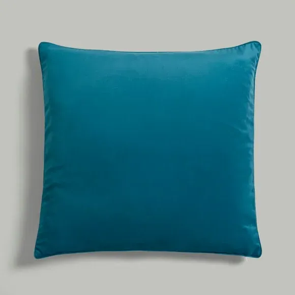 Square Cushion Cover - Teal, Recycled Velour