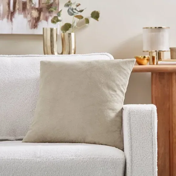Square Cushion Cover - White Sand, Textured