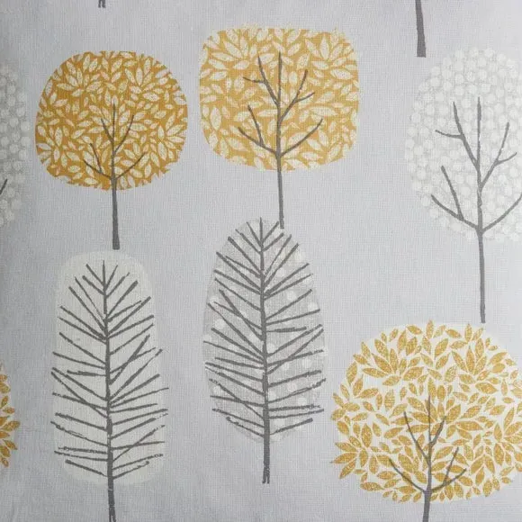 Square Cushion Cover with Tree Print - Grey