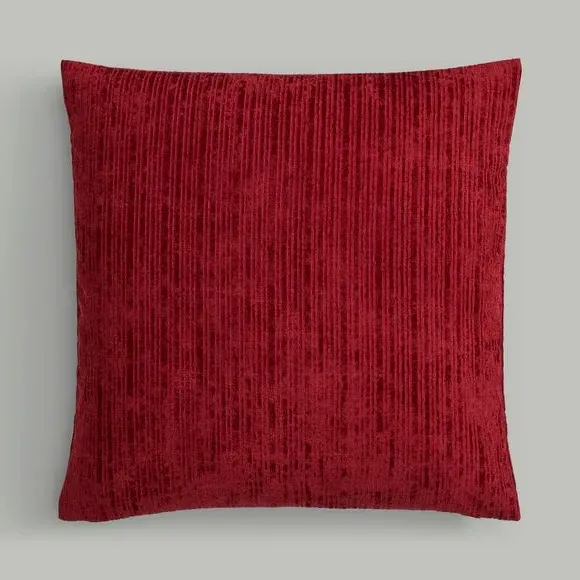 Square Cushion Cover with Zip - Burgundy, Chenille