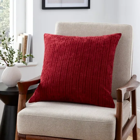 Square Cushion Cover with Zip - Burgundy, Chenille image