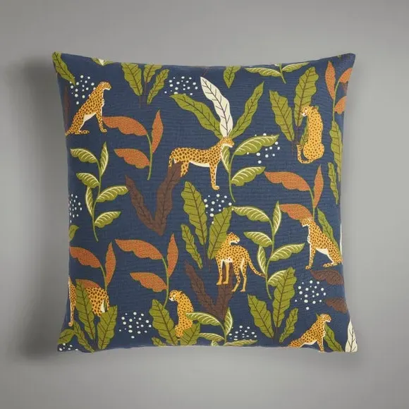 Square Cushion Cover with Zip - Multicolor, Cotton