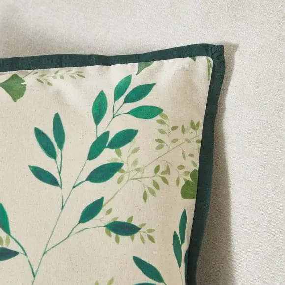 Square Cushion Cover with Zip - Natural, Cotton