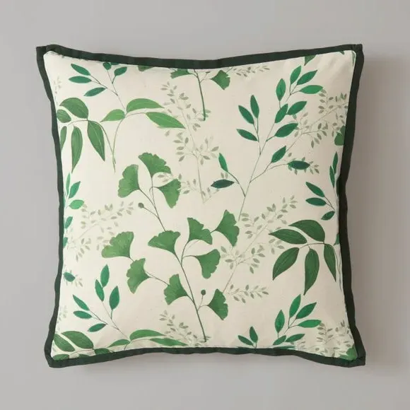 Square Cushion Cover with Zip - Natural, Cotton