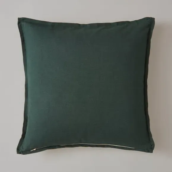 Square Cushion Cover with Zip - Natural, Cotton