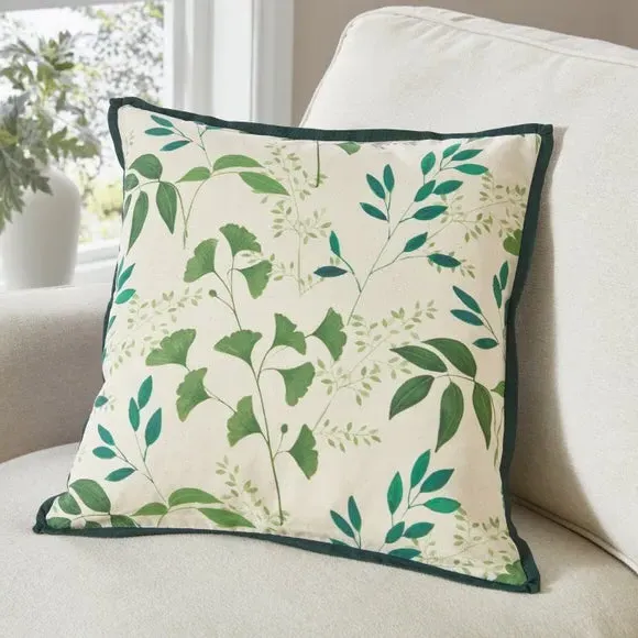 Square Cushion Cover with Zip - Natural, Cotton image