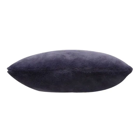 Square Cushion Cover with Zip - Navy, Faux Fur