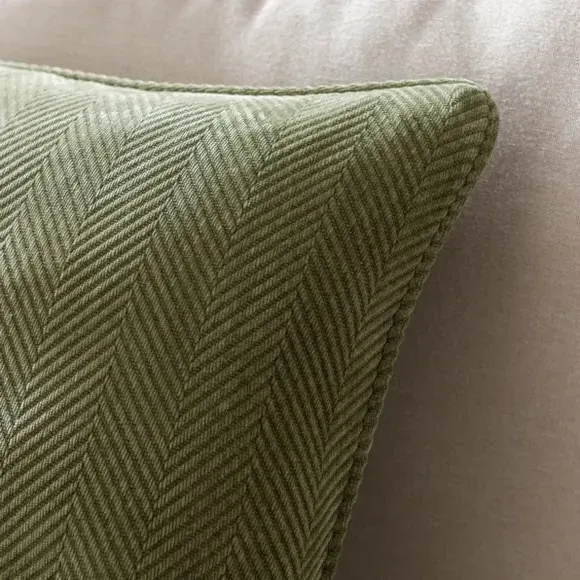 Square Cushion Cover with Zip - Olive, Chenille