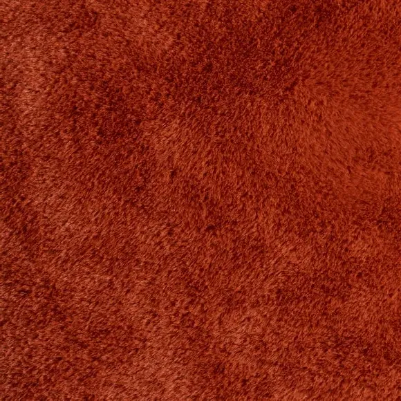 Square Cushion Cover with Zip - Orange, Faux Fur
