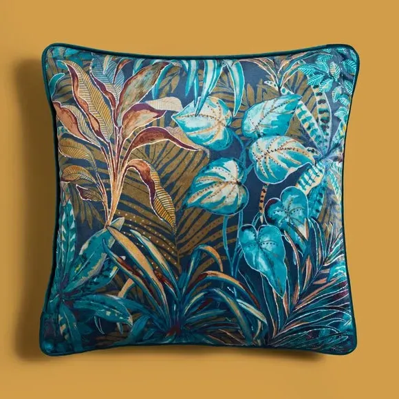 Square Cushion Cover with Zip - Peacock