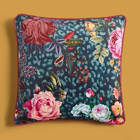 Square Cushion Cover with Zip - Peacock
