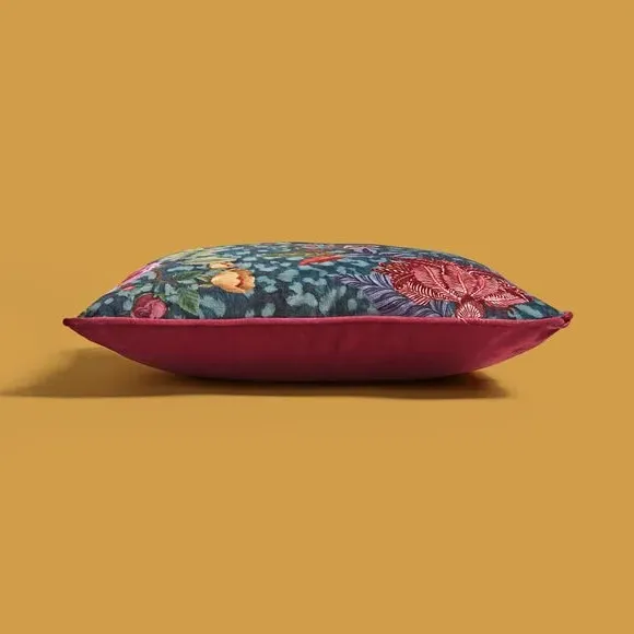 Square Cushion Cover with Zip - Peacock