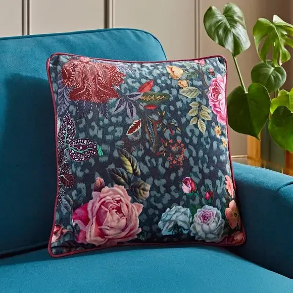 Square Cushion Cover with Zip - Peacock image