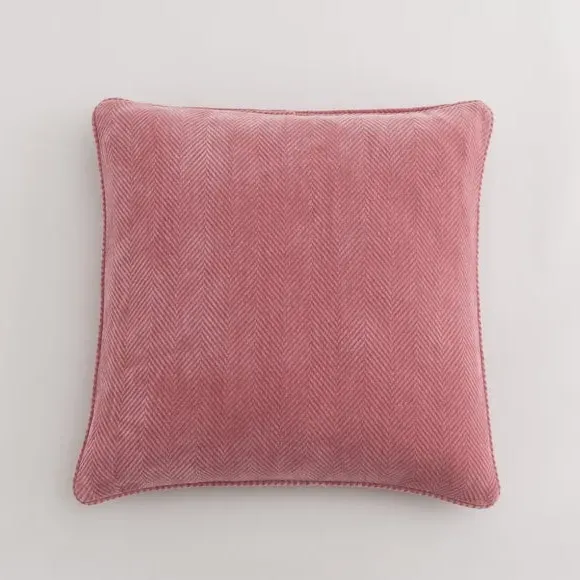 Square Cushion Cover with Zip - Rose, Chenille