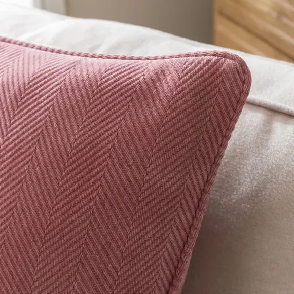Square Cushion Cover with Zip - Rose, Chenille