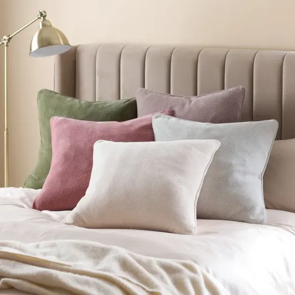 Square Cushion Cover with Zip - Rose, Chenille