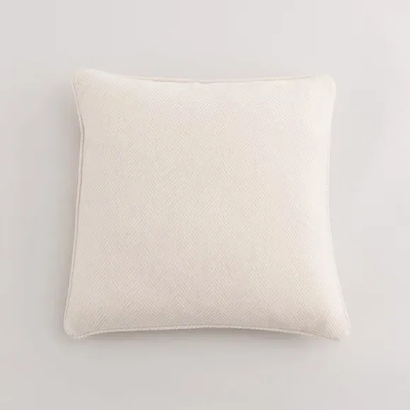 Square Cushion Cover with Zip - Sand, Chenille