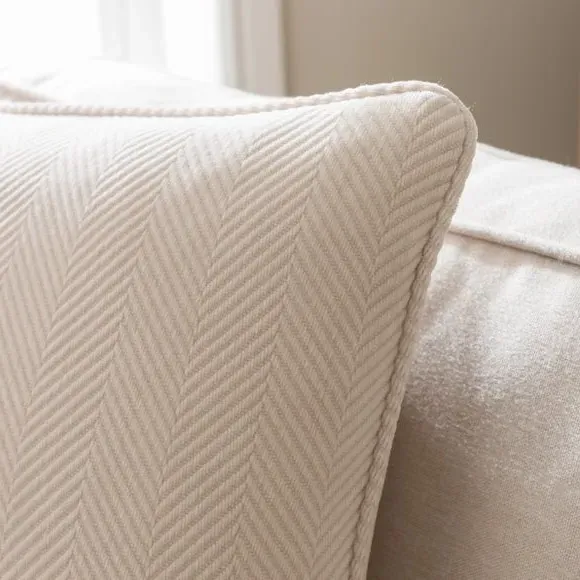 Square Cushion Cover with Zip - Sand, Chenille