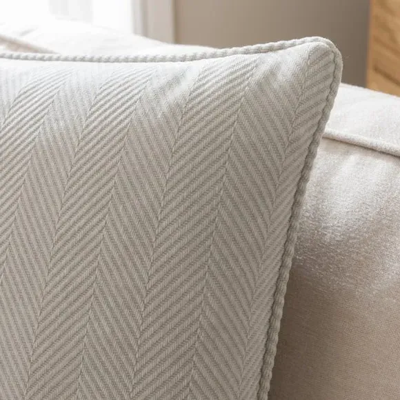 Square Cushion Cover with Zip - Silver, Chenille