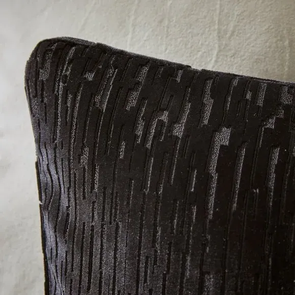 Square Cushion Cut Velvet - Black, Velvet