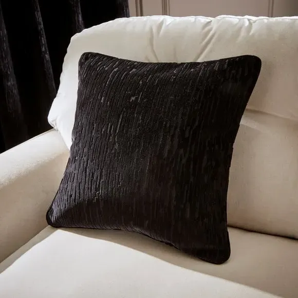 Square Cushion Cut Velvet - Black, Velvet image