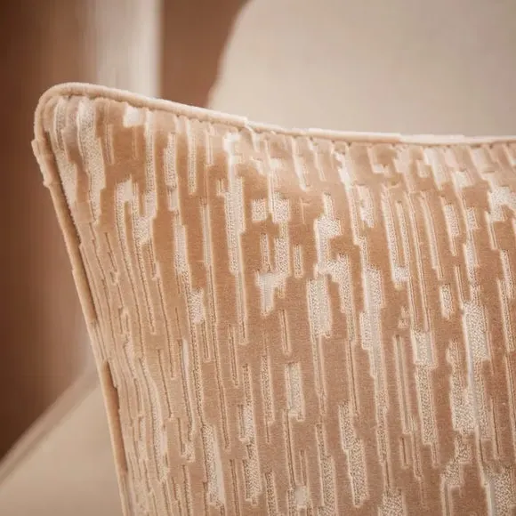 Square Cushion Cut Velvet - Champagne, Velvet
