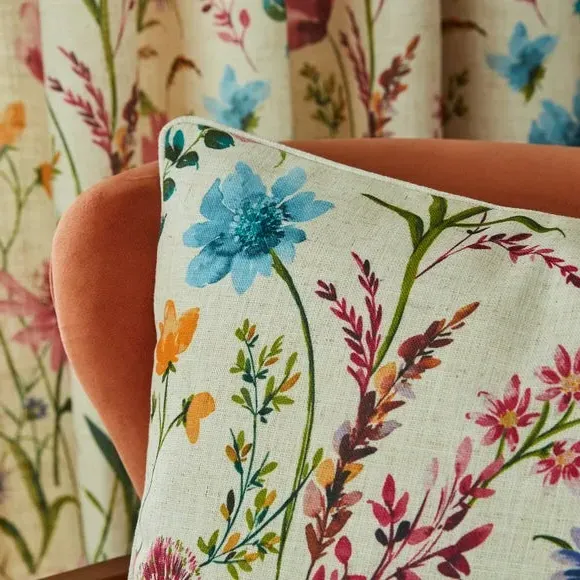 Square Cushion Floral Print - Multicolor, Polyester