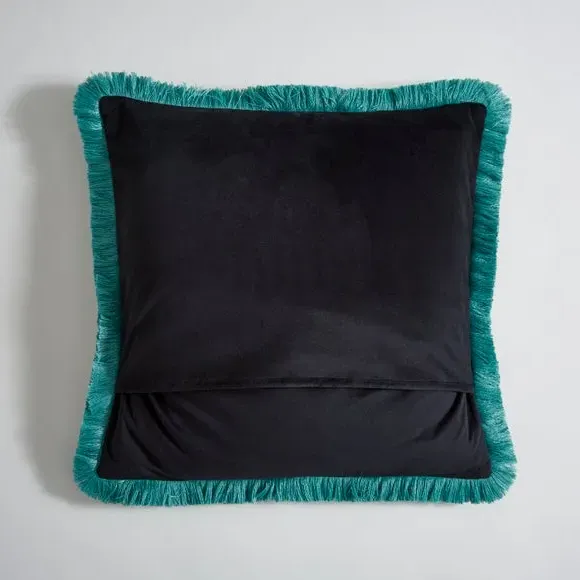 Square Cushion Floral Print - Multicolor, Velour