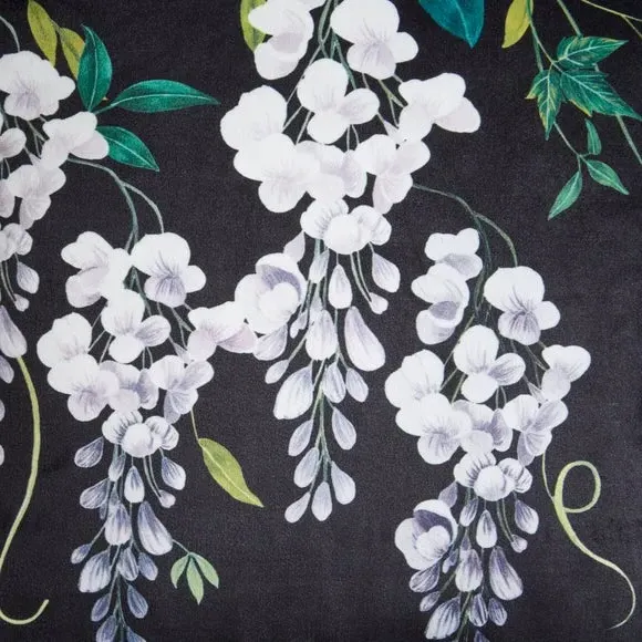 Square Cushion Floral Print - Multicolor, Velour