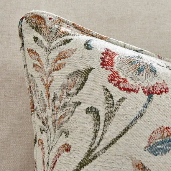 Square Cushion Jacquard Design - Natural, Fabric