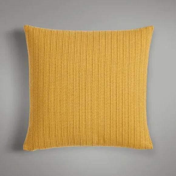 Square Cushion Knit Print - Ochre, Cotton image