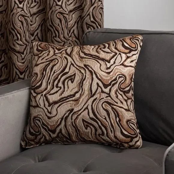 Square Cushion Marble Print - Caramel, Jacquard image