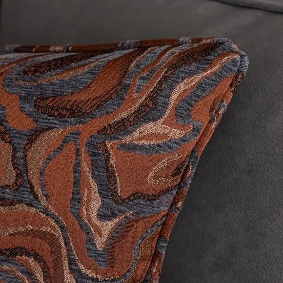 Square Cushion Marble Print - Copper, Jacquard